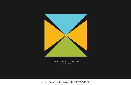 X iniciales diseño del logotipo del alfabeto de texto de letra monográfica