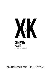 X K Initial abstract logo vector template