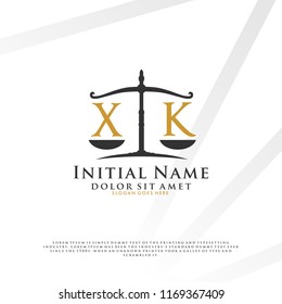 X K Initial law firm logo vector template
