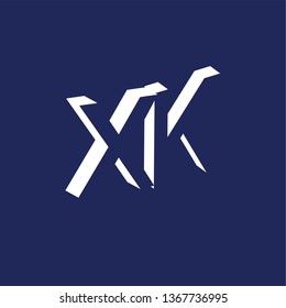 X K Initial Letter logo in negative space vector template