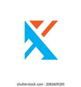 X OR k Letter concept design icon  Vector Illustration template web