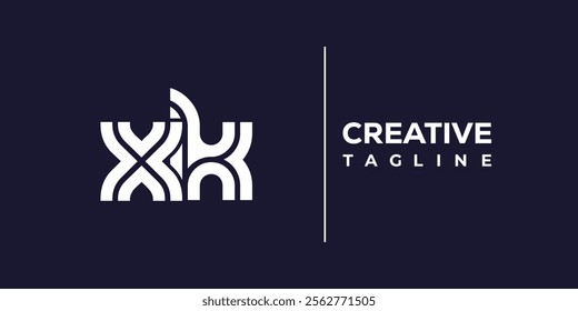 X and K logo design. XK abstract Letters Logo Monogram. This logo design is the process of creating a visual symbol that represents a brand, company, or individual.