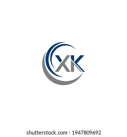 X K Unique abstract geometric vector logo design