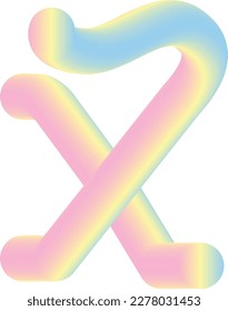X latter with gradient color style font