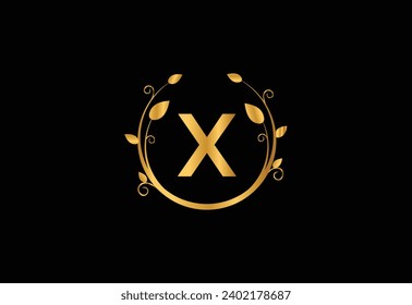 X latter logo design with nature beauty Premium Vector