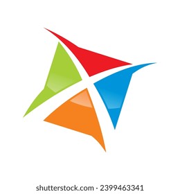 Logo del vector de color abstracto de letras X