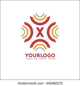 X letter abstract logo design template. Line vector symbol. Premium elegant sign mark icon