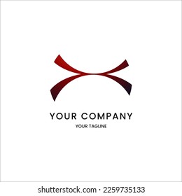 X letter abstract logo with dynamic shape.