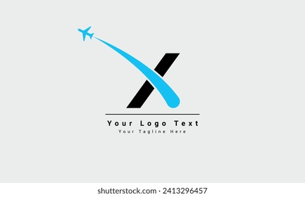 X carta de viaje aéreo y logotipo de viaje, letras combinadas x y aviones en el diseño exclusivo de vectores de Air Plane Company. letra x Icono de viaje de avión con logotipo de aerolínea. Aeronáutica Mundial