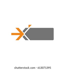 X letter and arrow Link Logo Vector