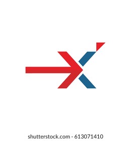 X letter and arrow Link Logo Vector