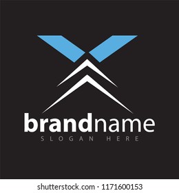 X Letter Arrow Logo Vector stock template