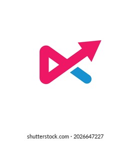 x letter arrow or play button arrow icon vector concept web or app design template