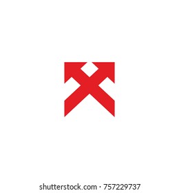 x letter arrow vector logo