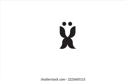 X AND İ LETTER BLACK WHİTE VEKTÖR