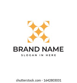 X letter with blink effect vector logo illustration design