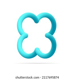 X letter blue logo. Line style pure water vector typography for save water identity, ecology graphic resources, clean corporate  labels and more