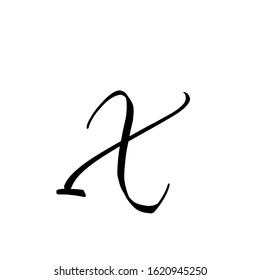 X letter brushstyle handwritten vector