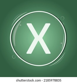 x letter circle logo design on green background flat vector smart illustration