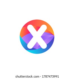 X letra Diseño del logotipo Circle.X logotipo de letra con círculo.X letra Elipse logotipo con gradiente.