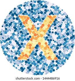 X letter color distributed circles dots illustration