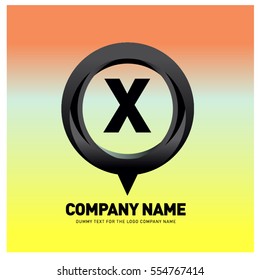 X letter colorful logo in the circle. Vector design template elements for your application or company identity.