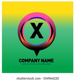 X letter colorful logo in the circle. Vector design template elements for your application or company identity.