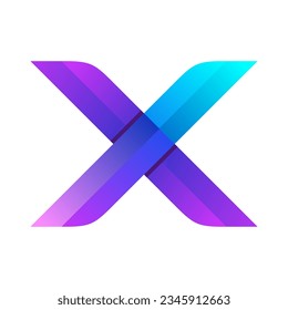 X letter colorful logo gradient vector