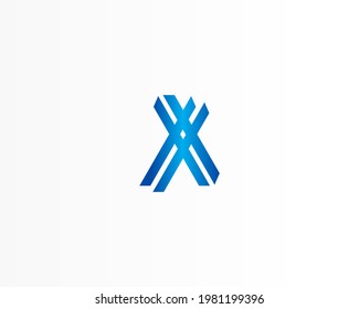 Icono de diseño de logotipo de concepto de carta X