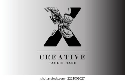 X letter creative brand, minimal professional, company logo, vector, flower realistic  logo design