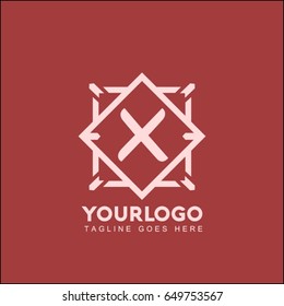 X letter creative corporate vector design. Simple and clean flat illustration template for your business