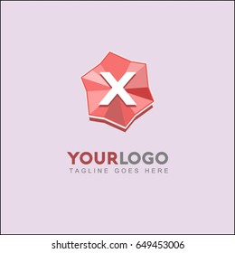 X Letter Creative Floral Logo, Rose Flower Red, beauty and fashion logo