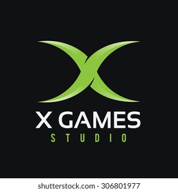 X letter Creative Games Logo Template