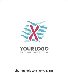 X Letter Creative line symbol. Design arrow and tower element. Abstract universal premium identity. 