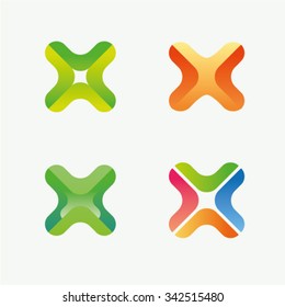 X letter cross logo idea vector template set