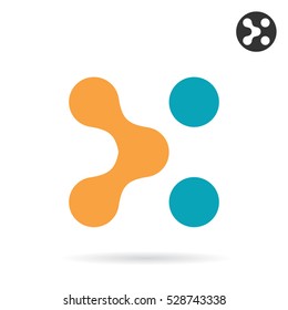 X letter, cross shape logo illustration, 2d vector logo sign on white background, eps 10