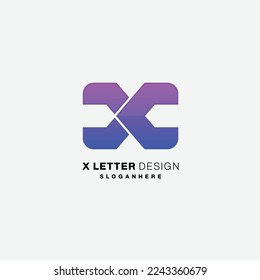 x letter design gradient logo symbol