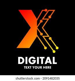 x-buchstabige digitale Vektorgrafik-Logo-Vorlage Illustration.Dieses Logo eignet sich für Unternehmen