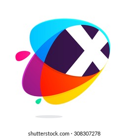 X letter with ellipses intersection logo. Abstract trendy multicolored vector design template elements for your application or corporate identity.