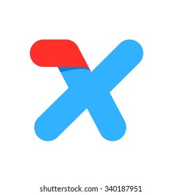 X letter with fast speed line. Design template elements for your application or corporate identity.