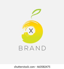 X letter fruit vector logo design