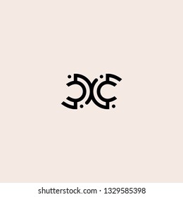 
X letter geometric line initial logo digital technology vector icon
