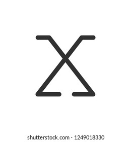 X Letter Geometric Logo Template, ector illustration isolated on white background.