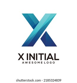 X Letter Gradient logo colorful