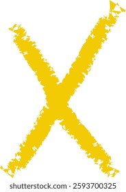 X Letter Hand Drawn Crayon Alphabet Vector Illustration