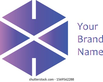 X Letter and Hexagon Shape Logo Vector Design