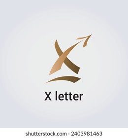 X Icono de letra Diseño Logotipo aislado de marca Identidad corporativa Diversos colores Plantilla editable Vector Monograma Ilustración Marcado en fondo de gradiente ligero