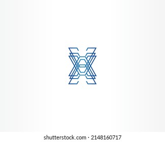 X letter icon shape logo design concept