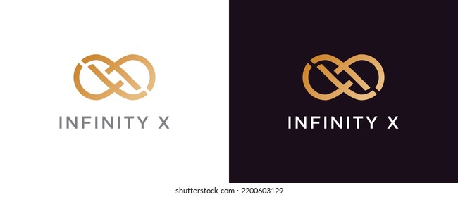 X Letter or Infinity Symbol, elegant and luxury letter X infinity logo, classy infinity with initial X letter Mark logo template