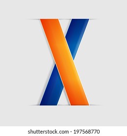 x letter or infographics element for web design